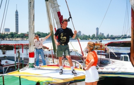 Nikky Andersson & Julia have foursome sex with a couple of sailing enthusiasts