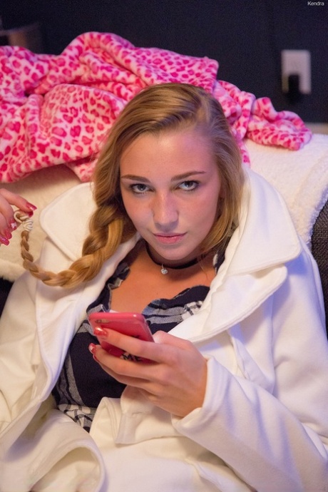 Clothe blonde heads home after party to unveil big young juggs after shower