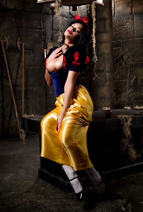 Brunette babe Jessica is a cosplay milf with big tits and tight ass