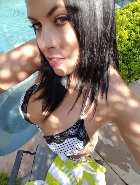 Dark haired MILF Lacie James displays her big tits and tastes a stiff prick