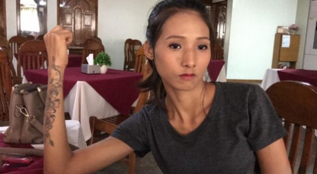 Asian babe Piano shows her creampied pussy after POV hardcore sex