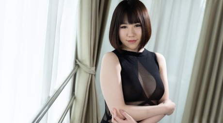 Hot Japanese babe Riri Shiraki sucks and fucks cocks in an Asian threesome